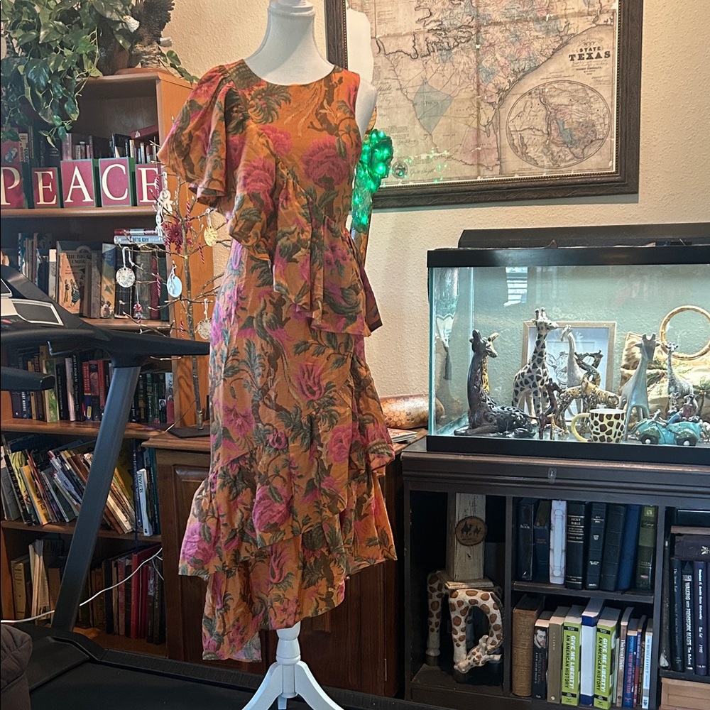 NWT ( tag price $259)& Other Stories Asymmetrical Dress - Pink and Orange Floral
